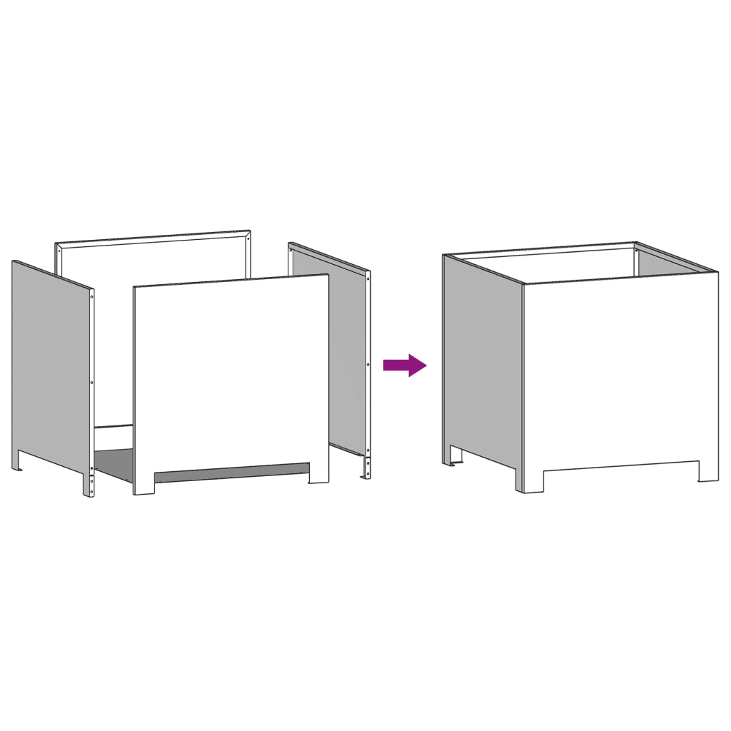 2 pz Fioriere | Cassetta per fiori | Vaso da Giardino 40x40x40 cm in Acciaio Inox