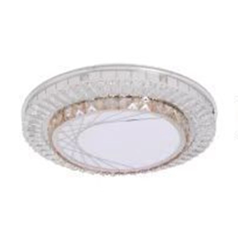 Trade Shop - Plafoniera Da Soffitto 65w ø50cm Led A Strati Cristalli Ragnatela Luce Fredda 08034 -