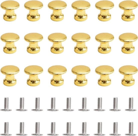 Mini tastini per cassetti - 18 pezzi zinco singolo foro maniglie - tastini per cassetti decorativi mini - scatola da gioielli scatola di regalo (oro)