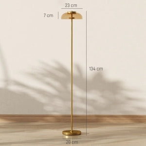 LAMPADA DA TERRA LED 3000 K Ottone antico Vetro e metallo
