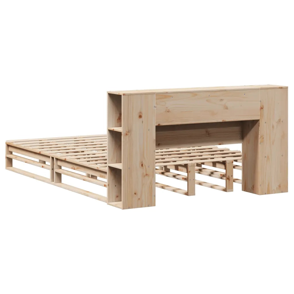 Letto Libreria senza Materasso 140x200 cm in Legno Massello 3323875