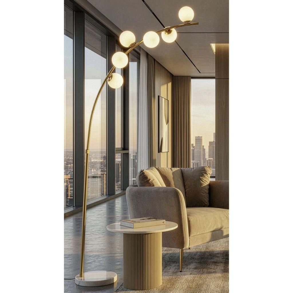 Lampada da Terra VKH208, Oro, Metallo, 130x45x220 cm