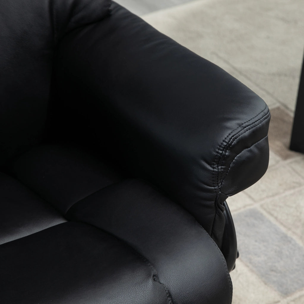 POLTRONA Reclinabile girevole con poggiapiedi, 80x79x100 cm, Nero