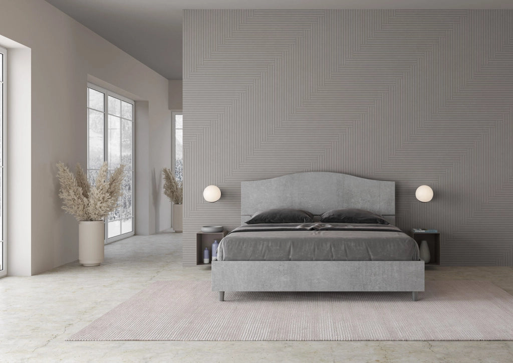 BS COM Letto matrimoniale con rete 160x190 cemento