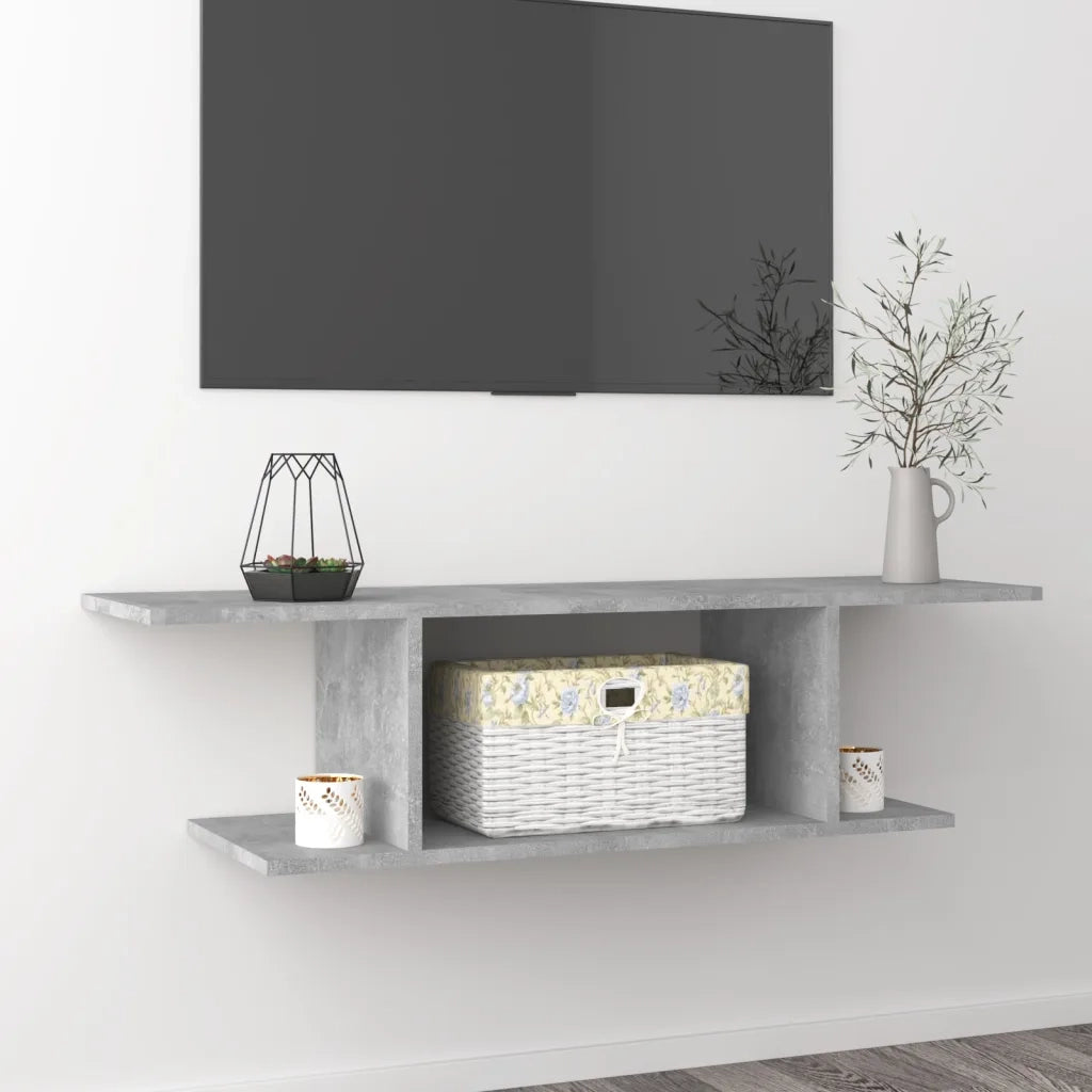Mobile TV a Parete | Armadietto TV | Mobile Porta TV Grigio Cemento 103x30x26,5 cm