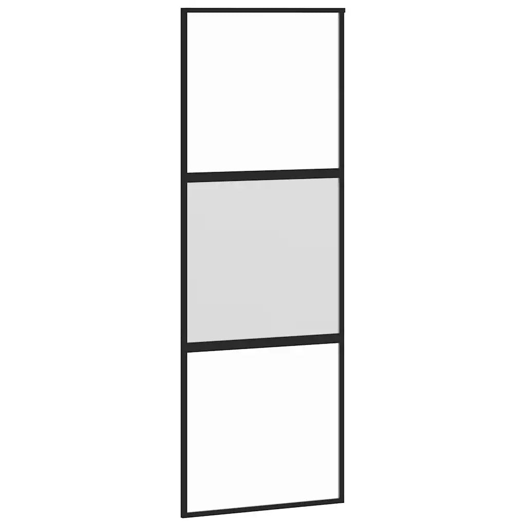 Porta Scorrevole Set Ferramenta Nera 76x205 cm Vetro Temperato
