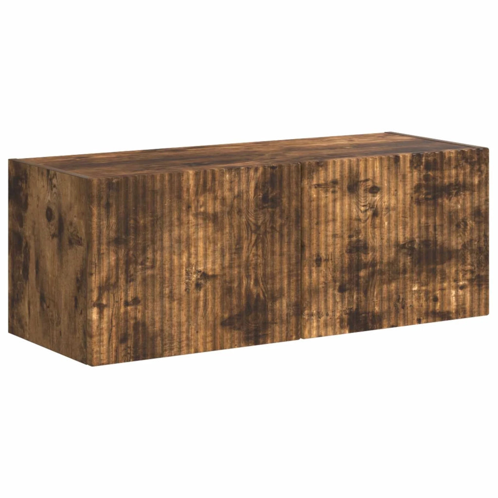 Set di Mobiletto da TV a Parete 6 pz-Credenza per TV sospesa Rovere fum¨¦