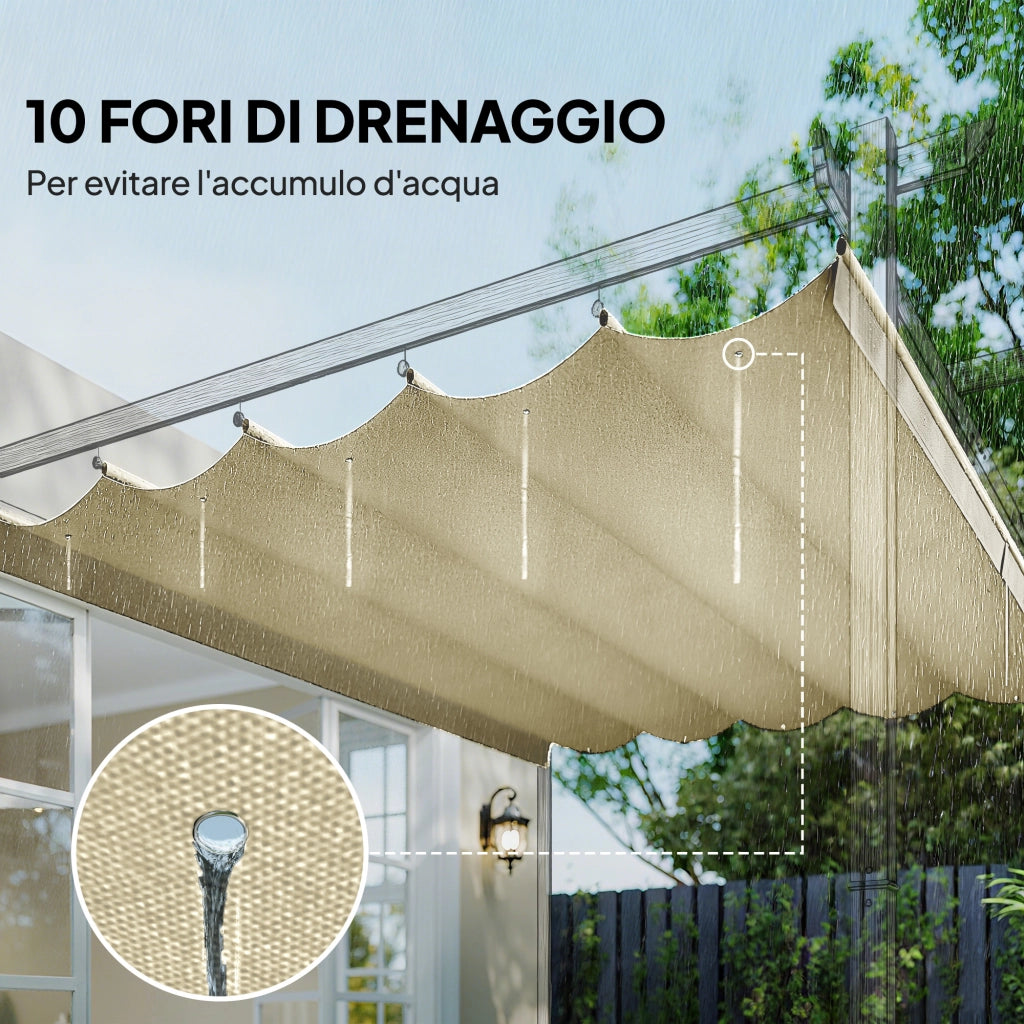 Tetto di Ricambio per Gazebo 3x3m ¨C Xylo ¨C Poliestere Crema 250x255cm