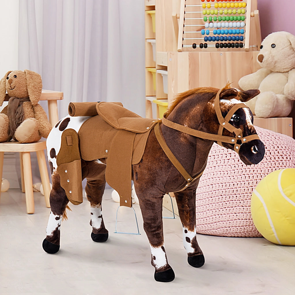 Cavallo a Dondolo ¨C Minimal ¨C Marrone e Bianco 85x28x60