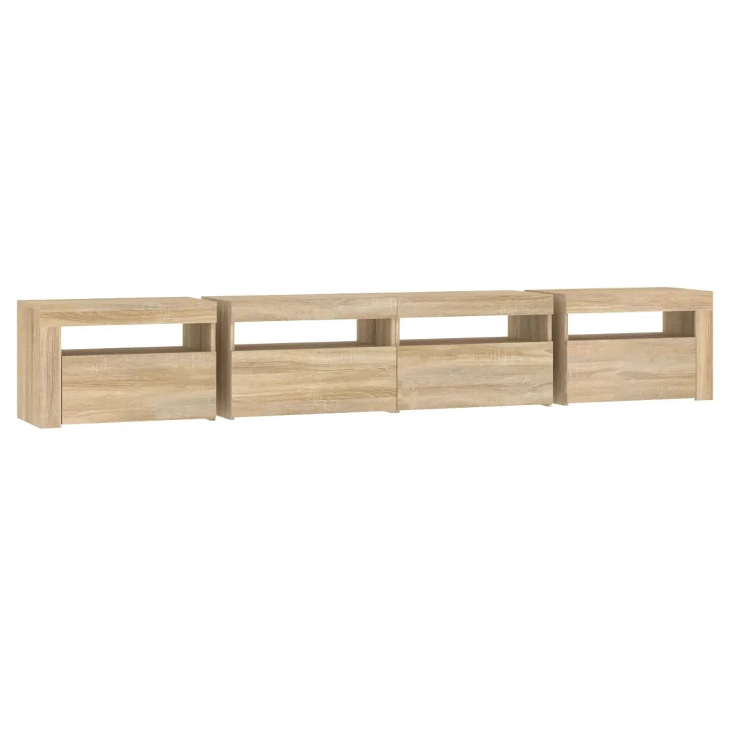 Mobile Porta TV con Luci LED Rovere Sonoma 240x35x40 cm 3152764