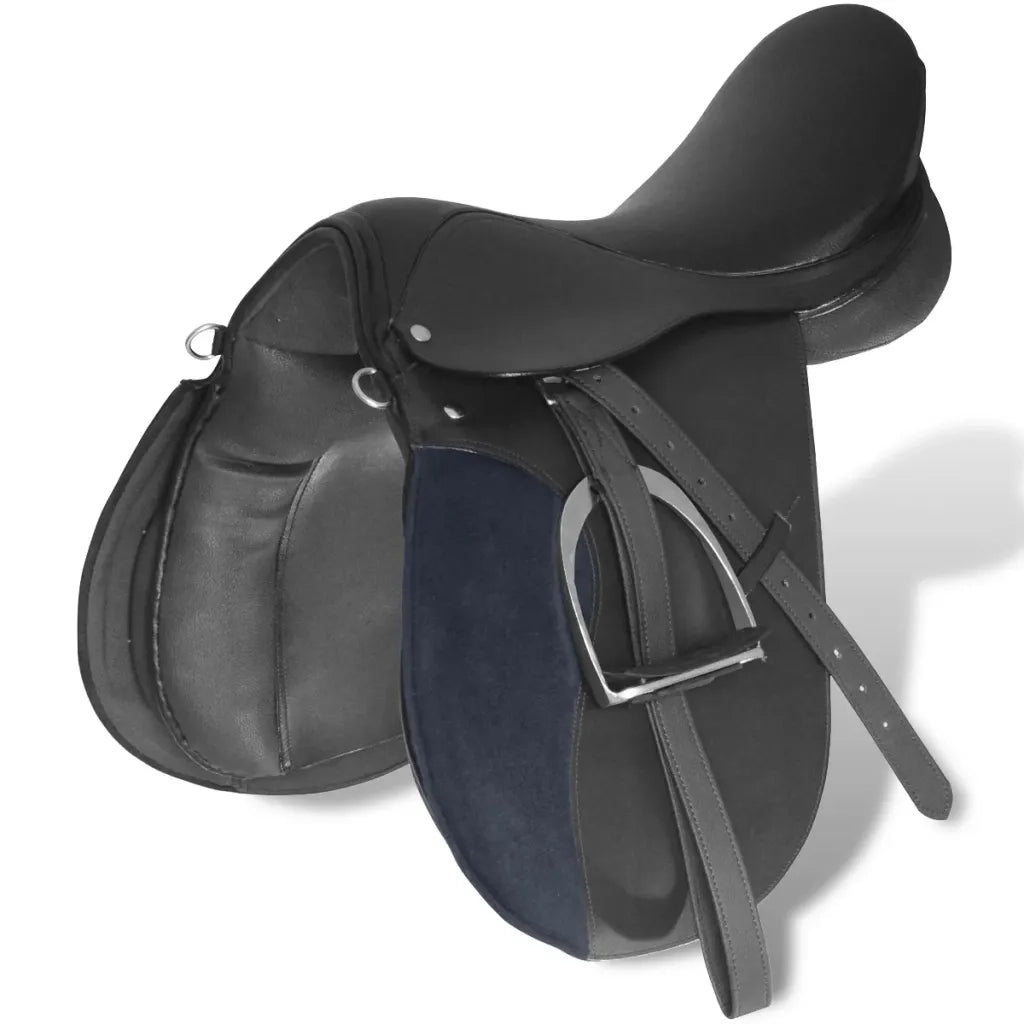Set Sella Equitazione 17,5" in pelle naturale Nera 18 cm 5-in-1 90645