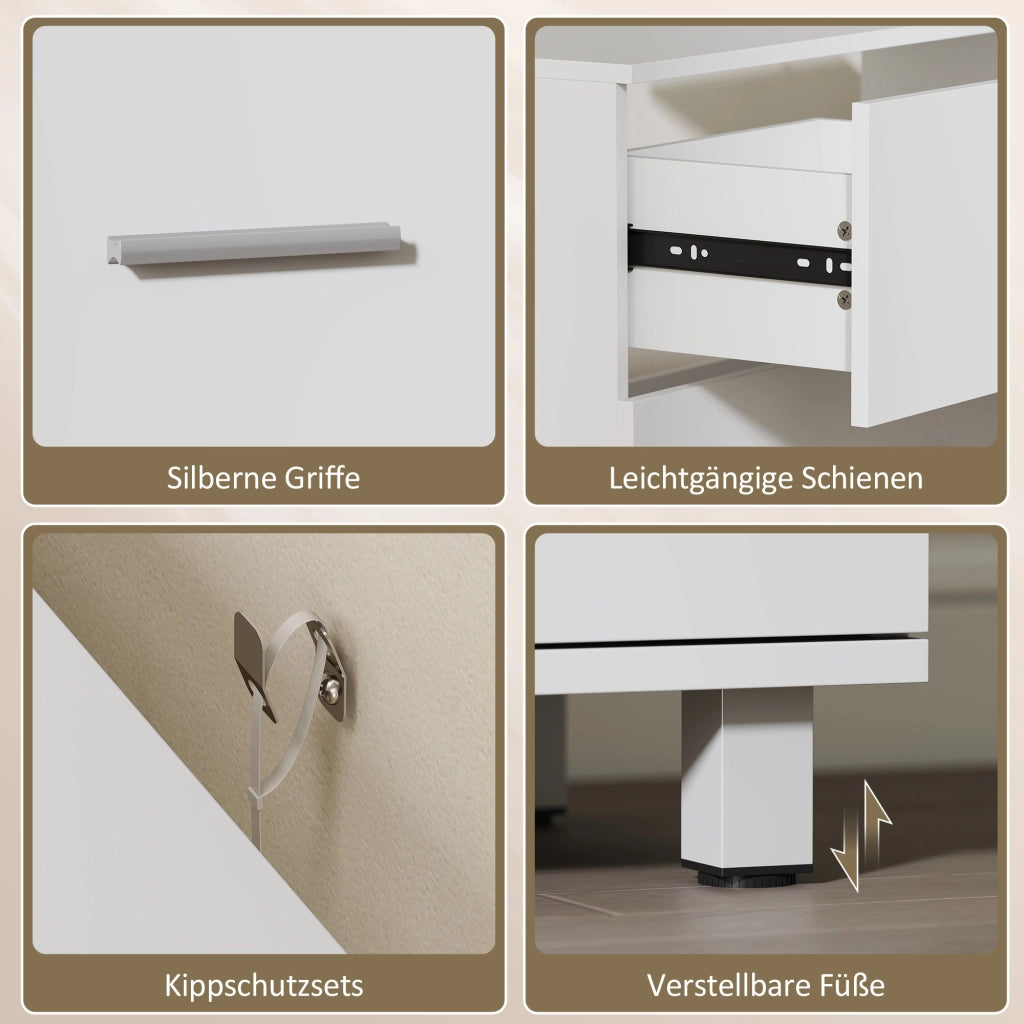 Mobiletto Sottolavabo con 2 Cassetti ¨C Zephmum ¨C Bianco 60x30x