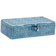 Scatola in metallo blu 20.5x12.5x6h cmh cm