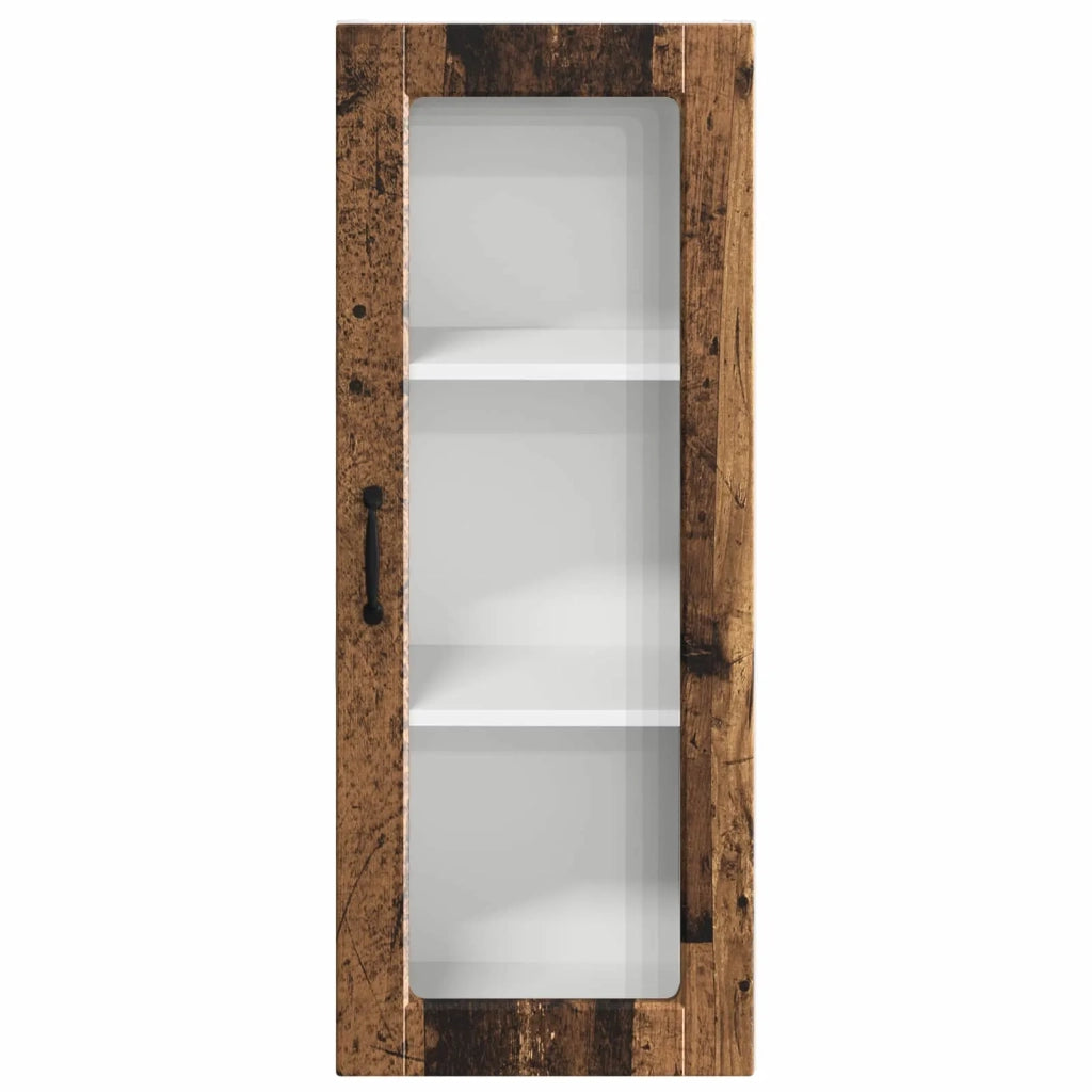 Pensile da cucina | Mobile in vetro da parete PORTO Legno vecchio 40 x 31 x 100 cm