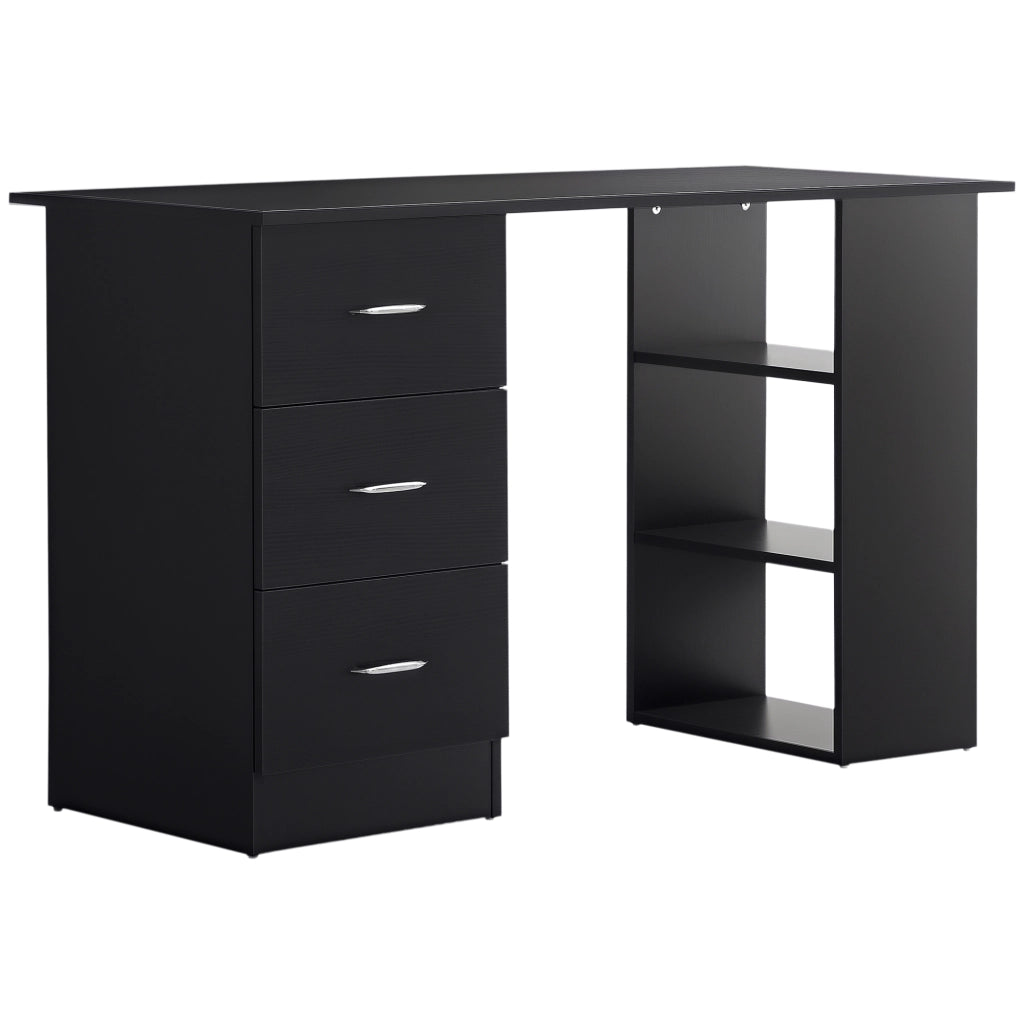 Scrivania con cassetti e ripiani ¨C Minimal ¨C Nero 120x50x76 cm