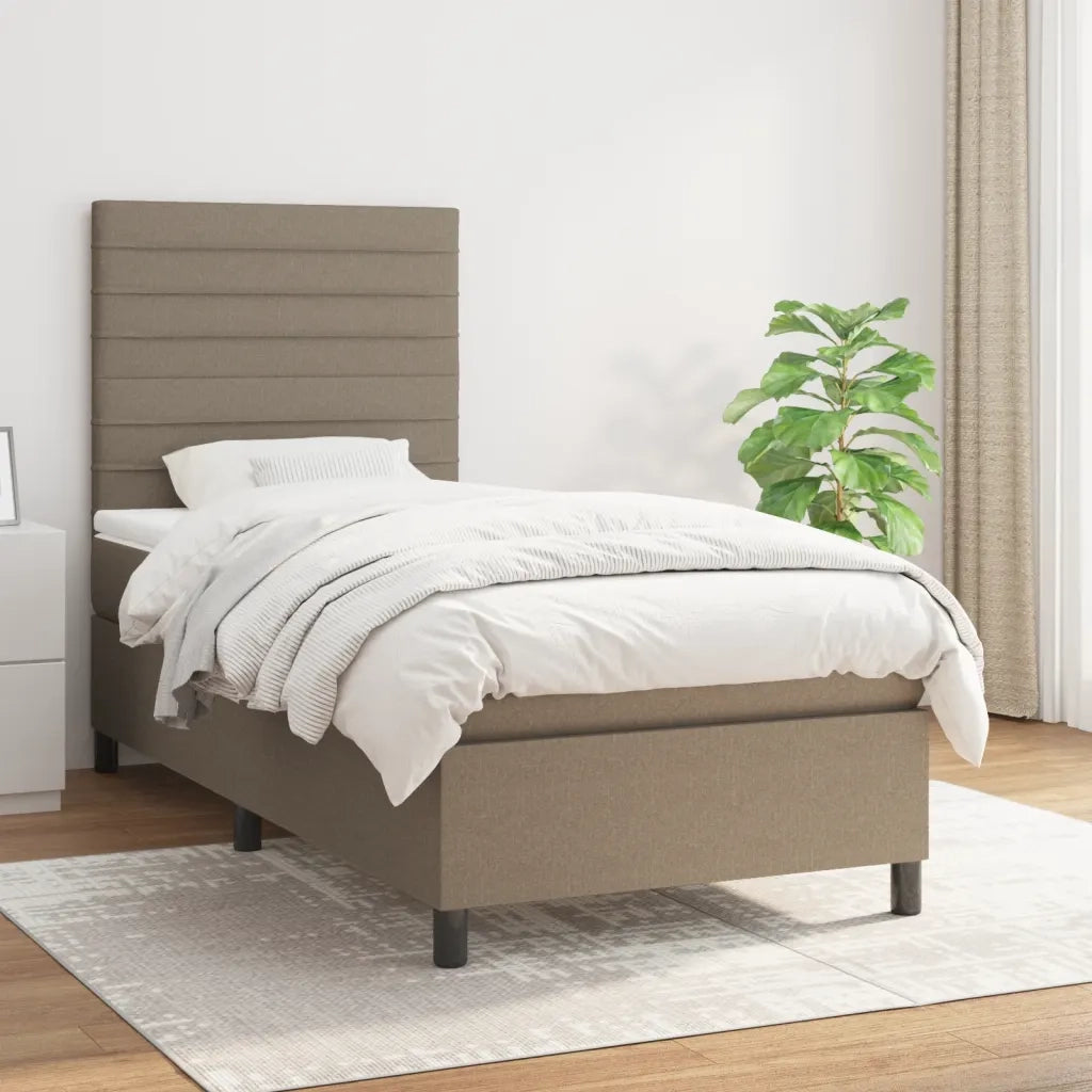 Giroletto a Molle con Materasso-Struttura Letto Tortora 80x200 cm inTessuto 739274