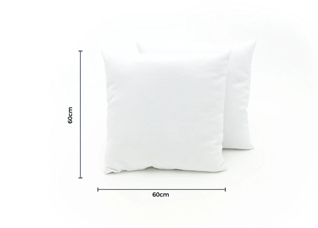Coppia Cuscini Arredo Imbottiti Tessuto Ottoman In Tinta Unita Colore Bianco 25 - 60x60 - Bianco 25