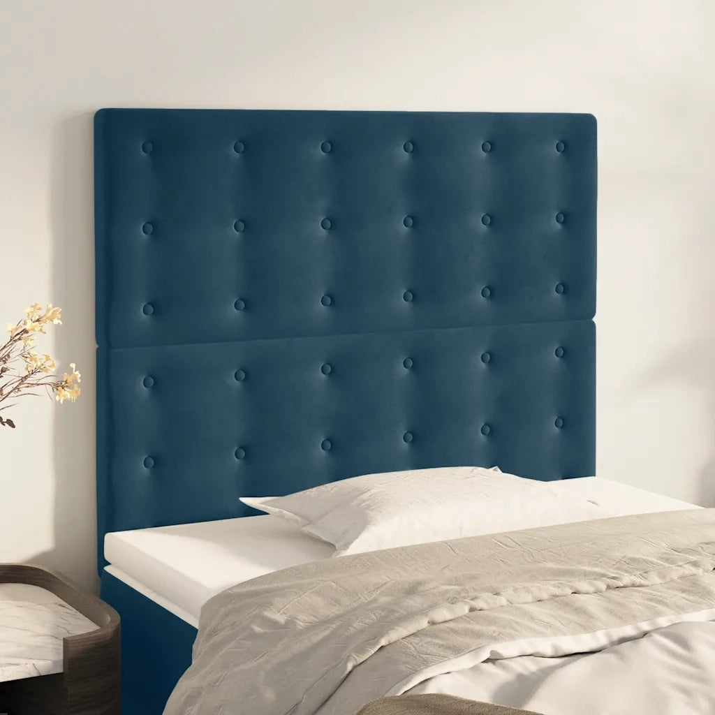 Testiera | Testata Blu Scuro 80x5x118/128 cm Velluto