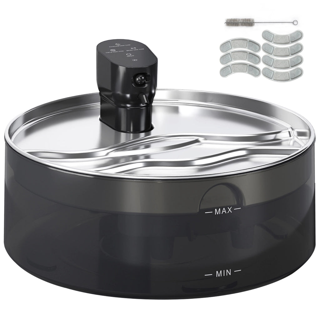 Fontana per Gatti 7L ¨C Xylo ¨C Acciaio Inox con Filtro al Carbone Attivo 30,6x30,6x17,2 cm