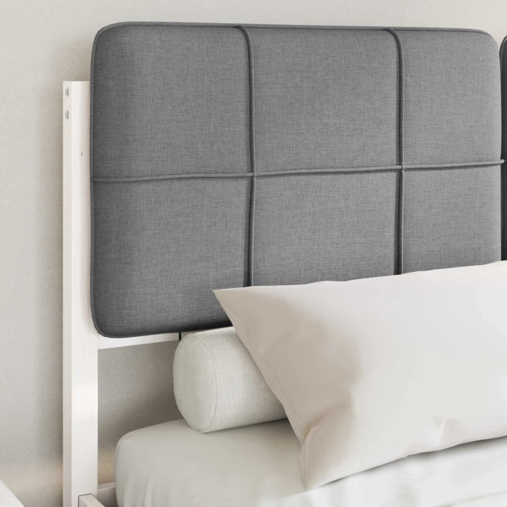 Letto con Testiera Rivestita-Struttura Letto con Testiera Grigio chiaro 140 x 190 cm 940501