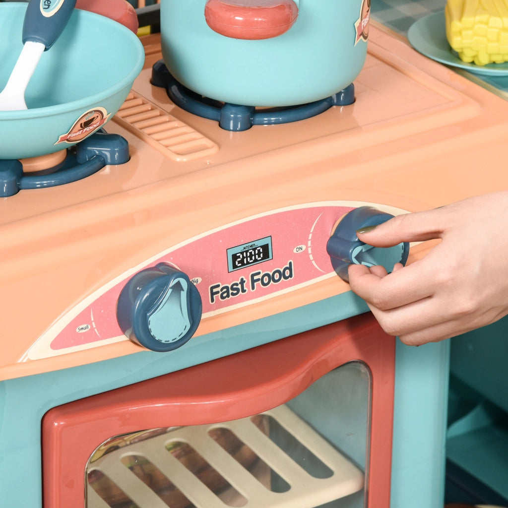 Cucina Giocattolo per Bambini ¨C Xylo ¨C Set con 50 Accessori, Caffetteria e Ristorante, 79.5x33x90.5cm
