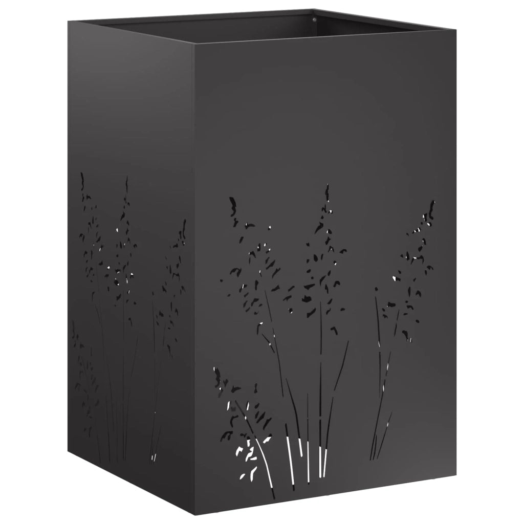 Vaso da giardino Nero 50 x 50 x 75 cm Acciaio laminato a freddo 8005764