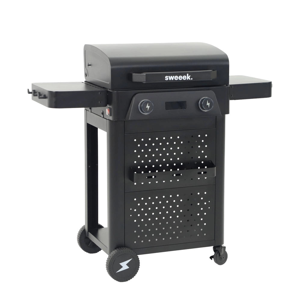 Barbecue elettrico in acciaio smaltato 2 bruciatori 2300w, nero