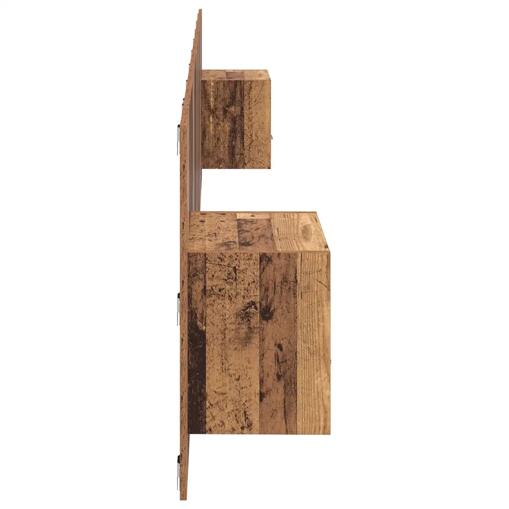 Testata con Comodino 3 pcs Legno vecchio Legno multistrato 3415827