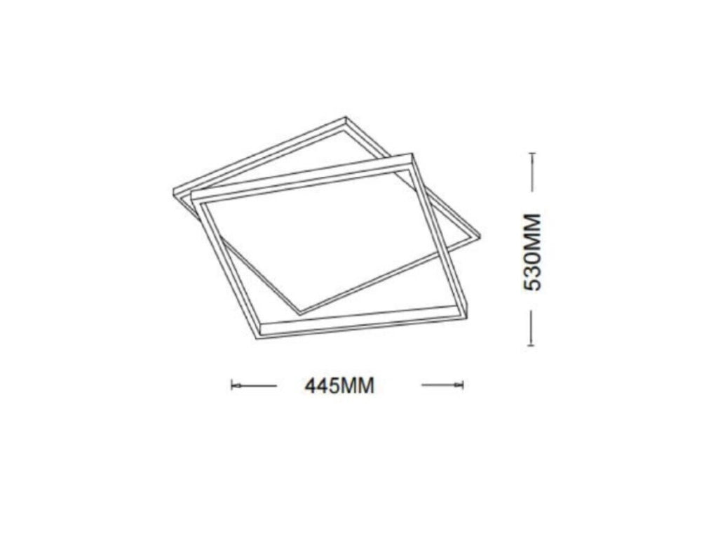 Plafoniera a LED moderna per soffitto da 39W Quadrati cambia 3 tonalita di luce