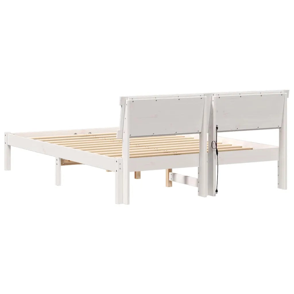 Letto matrimoniale | Letto per adulti | Struttura del letto Bianco 120 x 200 cm Pino massello