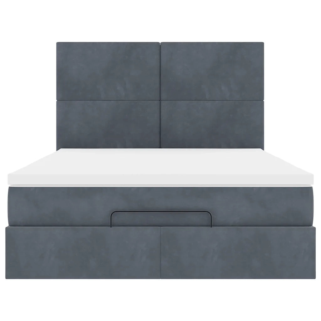 Struttura Letto Pouf con Materassi 140x200 cm in Velluto 3314253