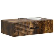 Tavolino da Parete Laterale | Tavolo laterale | Tavolino Rovere Fumo 59 x 34,5 x 17 cm
