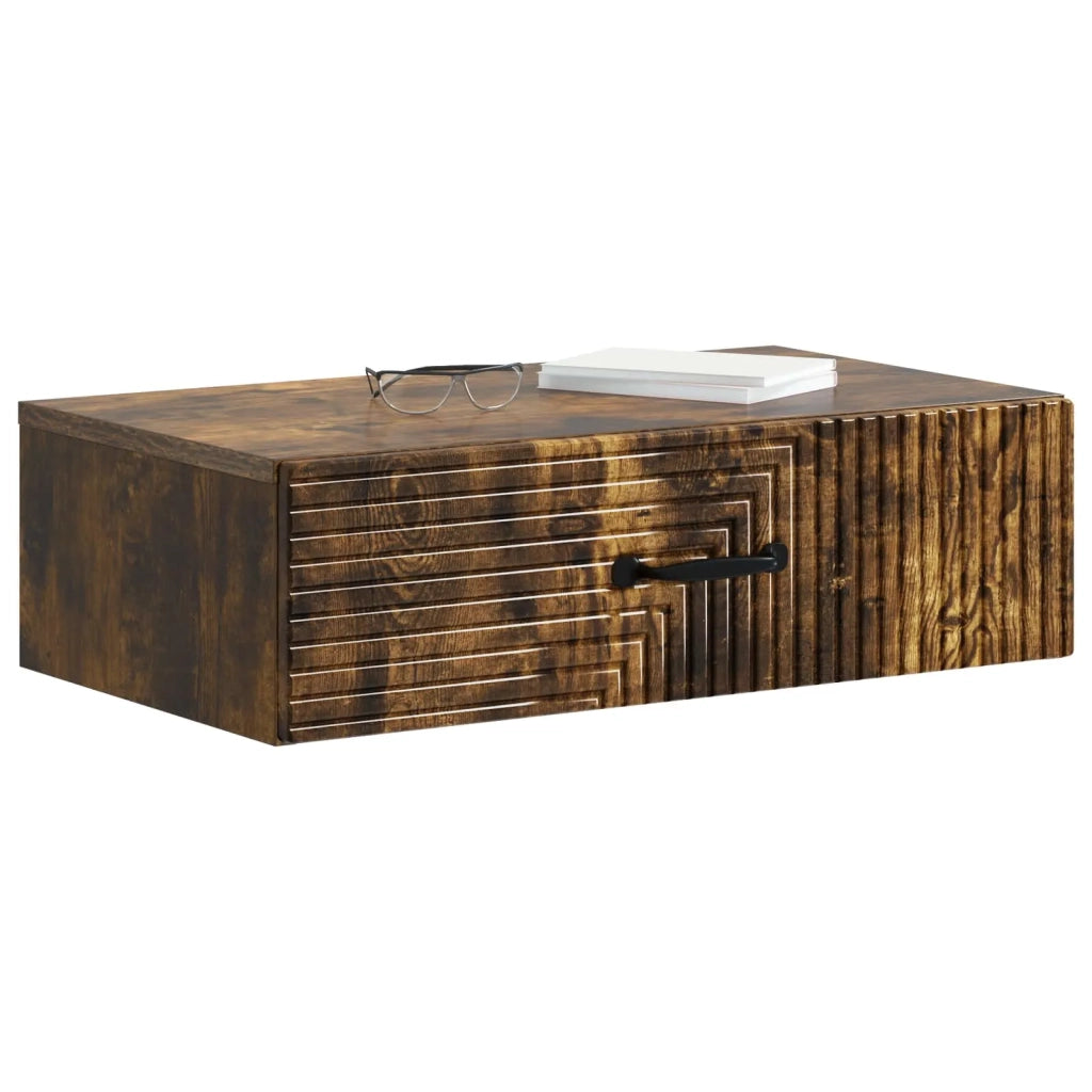 Tavolino da Parete Laterale | Tavolo laterale | Tavolino Rovere Fumo 59 x 34,5 x 17 cm