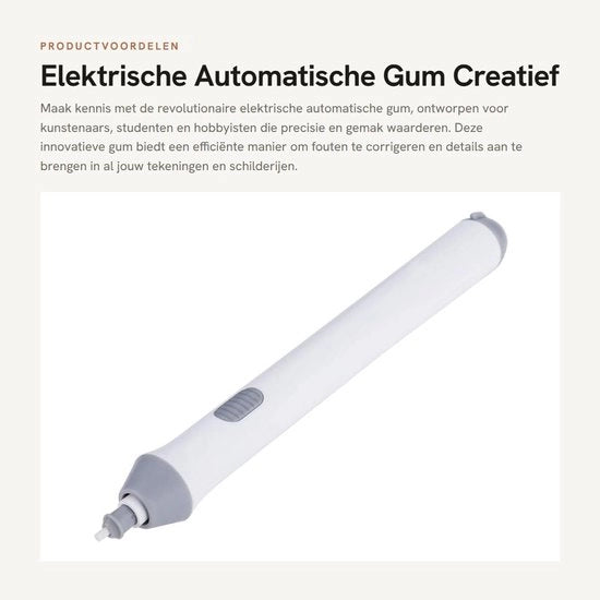 Penna Automatica Elettrica - Creativa - Batteria - Bianco - 22 Cariche - Ideale per Artisti - Incluso Accessori di Ricarica
