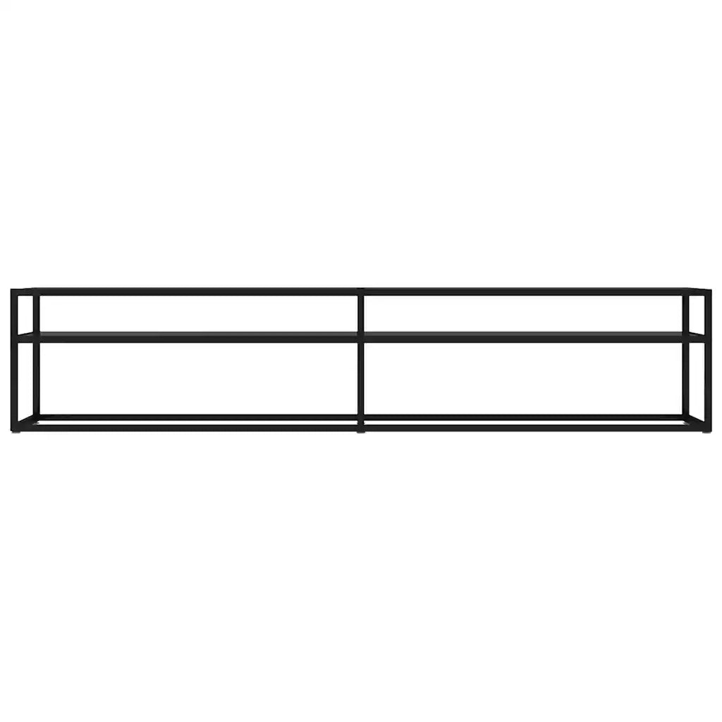 Mobile Porta TV-Mobile per TV-Credenza TV Nero 200x40x40,5 cm in Vetro Temperato