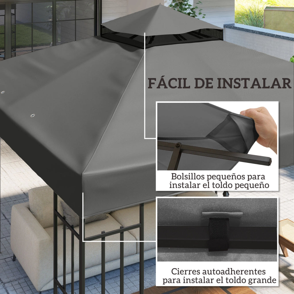 Toldo da giardino 3x3 m con protezione UV ¨C Minimal ¨C grigio scuro