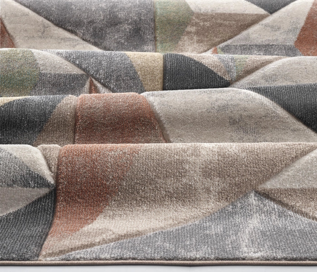 Tappeto FUNNY F8381 grigio beige cm.240x340 design contemporaneo optical effetto 3D