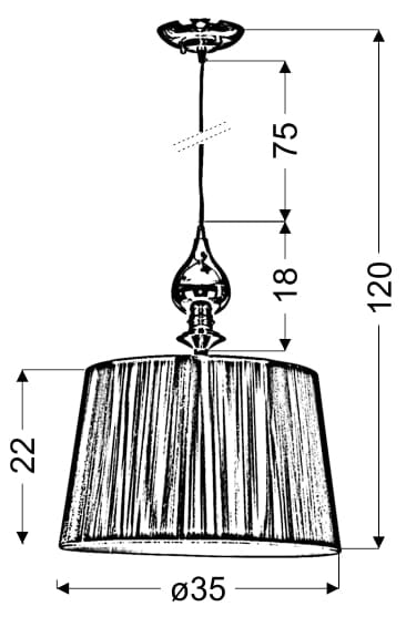 Lampada a sospensione Candellux Gillenia nera Ø35cm