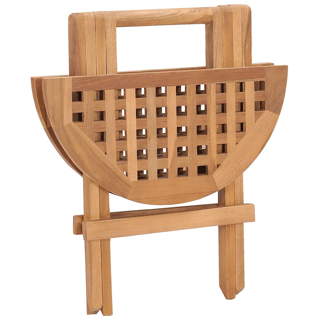 Set da Pranzo Giardino Pieghevole 3 pz | Set Salotto da Giardino Cuscino Massello di Teak