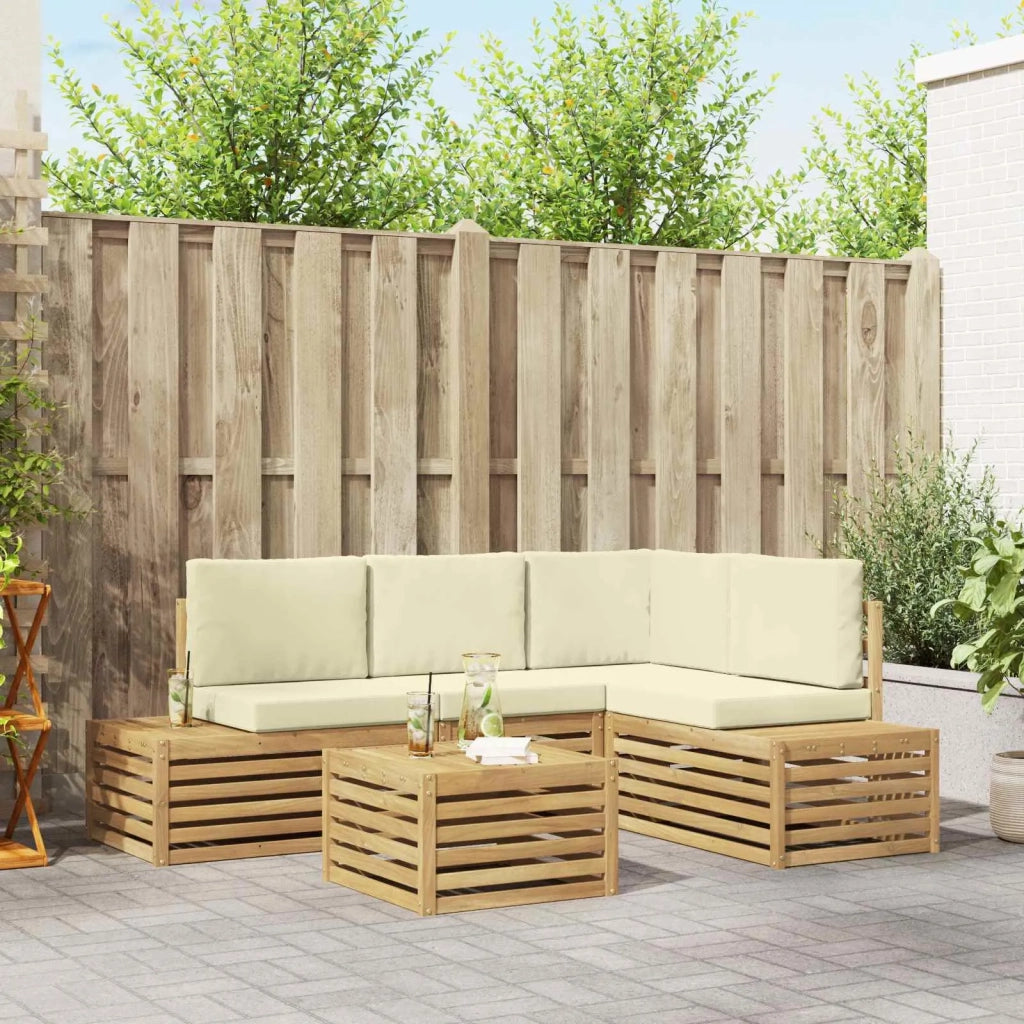 Set di divani da esterno Bianco 59 x 59 x 37 cm Poliestere 3392470