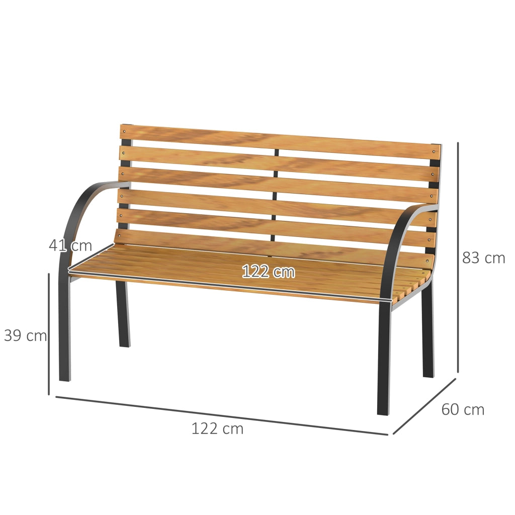 Panchina da giardino 2 posti ¨C Xylo ¨C legno naturale e acciaio nero