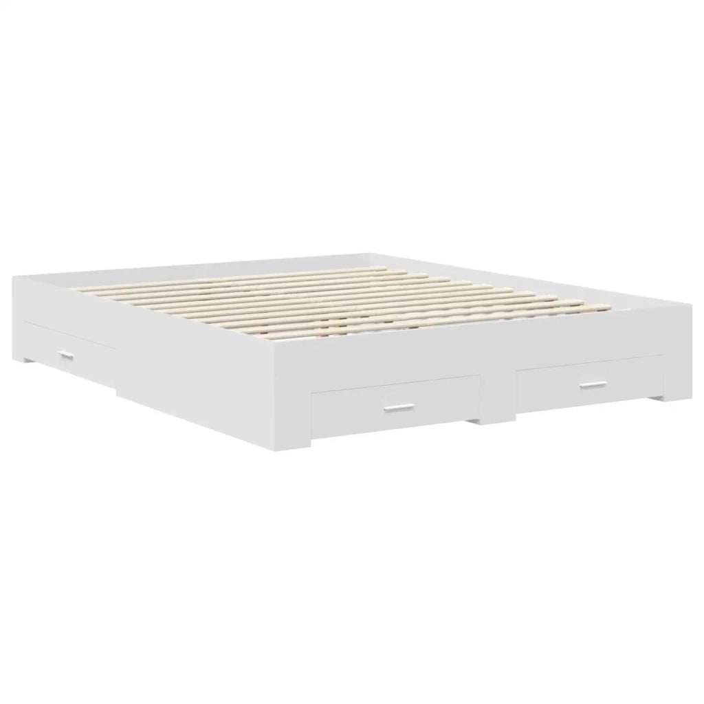 Struttura del letto-Giroletto-Rete del Letto Bianco 160 x 200 cm Legno multistrato 906706