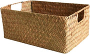 Scatola per tessuti rettangolare con maniglia - piatto di servizio decorativo in rattan per cucina e bagno