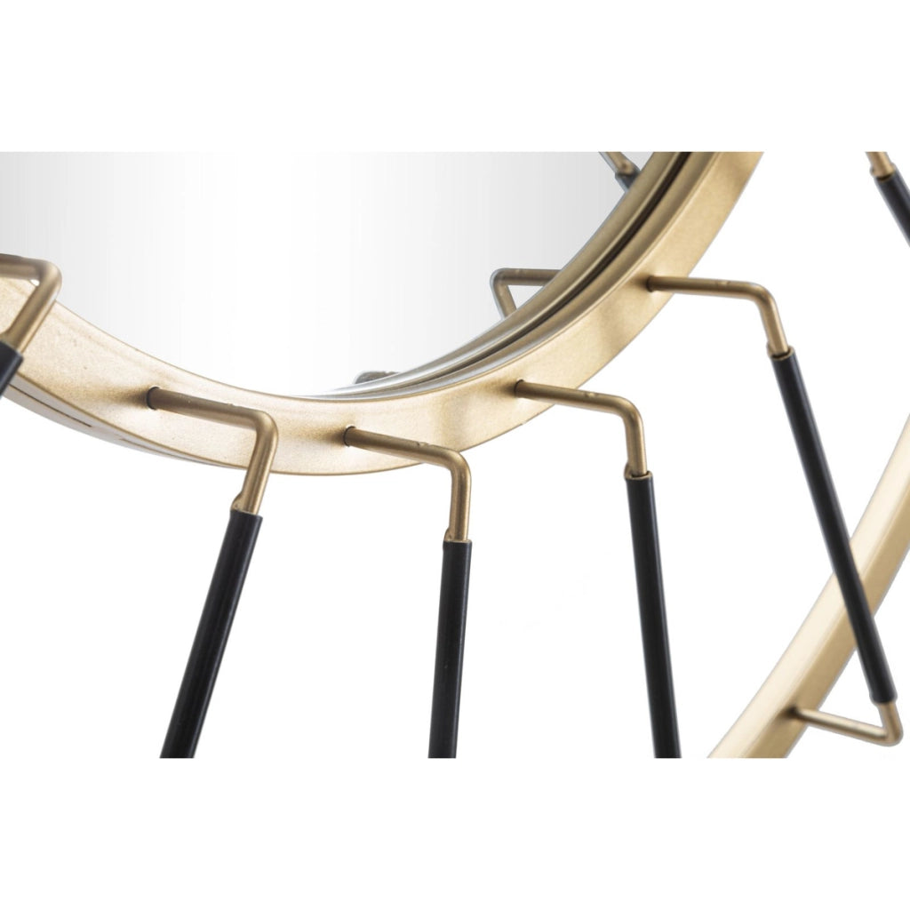 Specchio da parete Glam Dark in ferro oro e nero