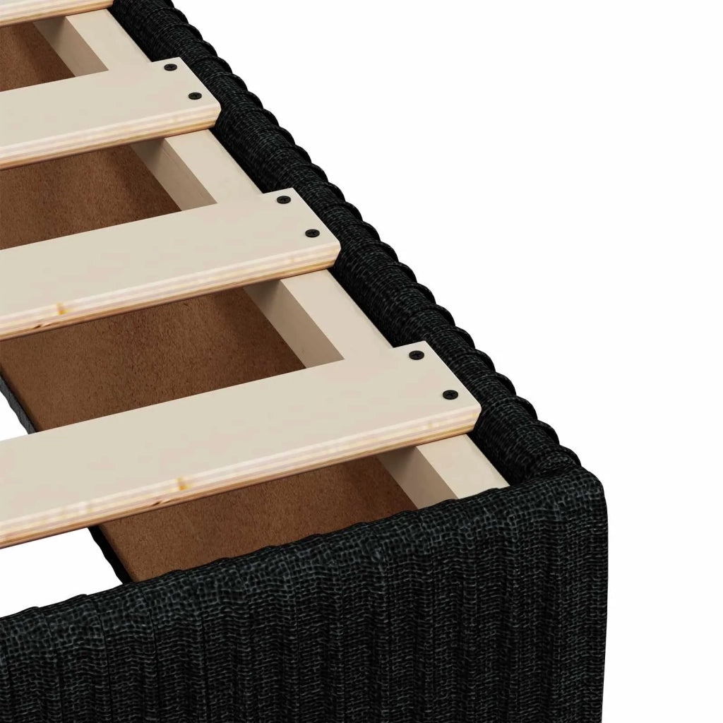 Letto box spring con materasso Nero 200 x 200 cm Tessuto 3454475