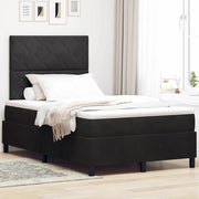 Letto a Sorgente LED con materasso Nero 120 x 190 cm Tessuto