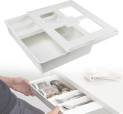 Sotto il tavolo, grande cassetto autofissante, organizzatore, scatola di archiviazione, sotto il pavimento, cassetto, cassettiera nascosta con due contenitori per ufficio, scuola, casa