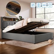 letto imbottito lino grigio 160x200 cm
