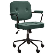 Sedia da ufficio in tessuto sintetica di colore verde girevole con altezza regolabile e freno di sicurezza ufficio di casa studio