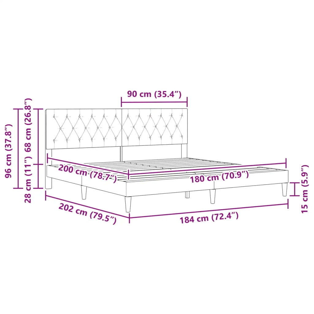Struttura del letto con testiera-Giroletto Rosa 180 x 200 cm Velluto 196337